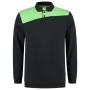 Tricorp Sweatshirt Polokragen Bicolor Quernaht 302004 Black-Lime