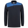 Tricorp Sweatshirt Polokragen Bicolor Quernaht 302004 Navy-Royalblue