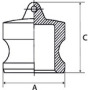 Kamlok-Verschlussstecker, Typ DP, Alu - KAM-SK 25